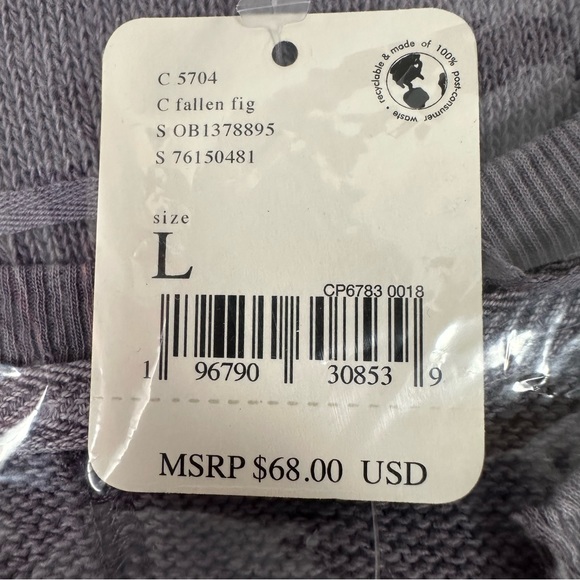 Free People Knit Anyway Wrap Tee Shirt Relaxed Slouchy Fallen Fig Purple L NWT - Picture 4 of 7